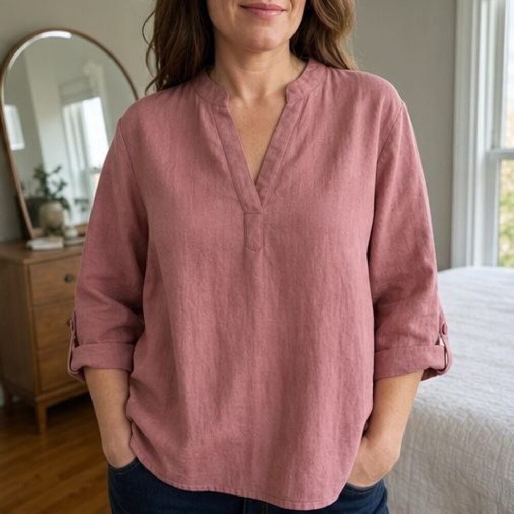 Rust Pleated Blouse - Picture 2 of 6